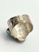 925 Sterling Silver DRT Jay King Geometric Theme Turquoise Ring