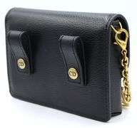 Italian black leather small wallet belt bag