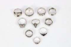 .925 Sterling Silver Curated Ring Lot of 10 Rings Various Sizes & Styles