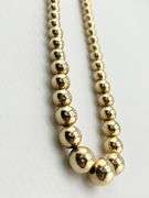 14KT Yellow Gold Gratuated Round Polished Gold Bead Necklace