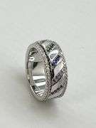 925 Sterling Silver Spinning Multi Color Stones In Rainbow Design Band