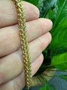 10k Yellow Gold Hollow Franco Wheat Rope Chain 5mm Bracelet 8"