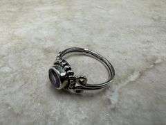 Sterling Silver 925 Natural Gemstone Amethyst Ring Size 7.5