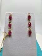 Magnificent pair earring of Ruby and diamond in Silver – EGL Certified