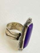 Vintage 925 Sterling Silver Rooki K.C Cook Purple Charoite Navajo Ring