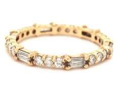 10kt Yellow gold Moissanite band