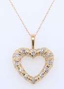 14kt Yellow Gold Diamond Heart Shaped Pendant on Chain
