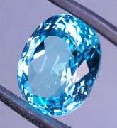 Glittering and huge! 18ct vivid Swiss blue Topaz