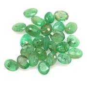 Oval cut 6.87ct 24pc Zambian Emerald set