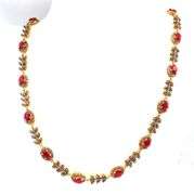 Enamoring 8.00CTW Oval Faceted Rubies & 3.50CTW Diamonds in 14K Yellow Gold Over Sterling Silver