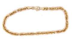 Sparkling 14K YG Variation of a Rope Bracelet