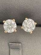 BRAND NEW 3.60 CARATS LAB GROWN DIAMOND STUDS. 14K YELLOW GOLD