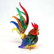 Handcrafted Solid Glass Rooster
