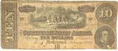 $10 Feb 17 1864 Series CSA Note.