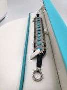 Elegant Sterling Silver Turquoise Bracelet woven in Fine Cloth