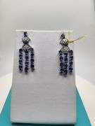 Magnificent pair earring Tanzanite and diamond in Silver – GGA Certified