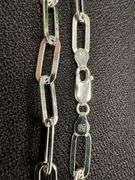 Sterling Silver Paperclip Flat Link Chain 6.7mm Solid 925 Italy Necklace 20"