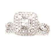 14kt White gold 1ctw invisible set wedding set