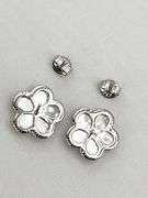 295 Sterling Silver White Mother Of Pearl Four Clover Motifs Earrings