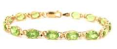 14kt Yellow gold oval Peridot bracelet