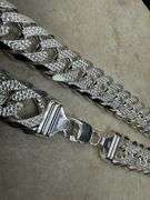 Sterling Silver 16mm Pave Double Curb Chain Cuban Link 925 Italy Necklace 24"