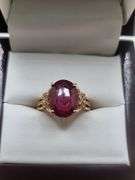 Very fine one Ruby 4.48 CW ring in silver 14k gold plated
