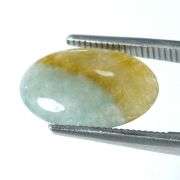 Fantastic 3.60ct untreated bi-color Burmese Jadite Jade cabochon