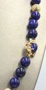 Lapis and gold beaded necklace