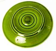 Vintage French Majolica Green Oyster Plate