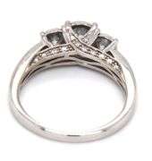 14kt White gold 0.85ctw 3 stone Illusion set engagement ring