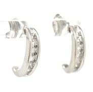 14kt White gold 0.20ctw J hoop earrings