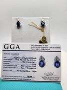 Magnificent pair of Sapphire Earrings Set in Sterling Silver