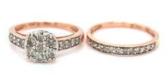 Modern 10K Rose Gold 2 Pc. Diamond Set