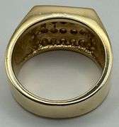14K Yellow gold Men's Ring Three Row of 2.70ct