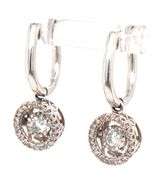 Attractive 14K WG Diamond Halo Earring & Pendant Suite