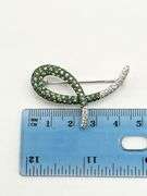 18KT White Gold Le Vian Diamond & Tsavorite Brooch