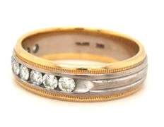 14kt two tone gold diamond band