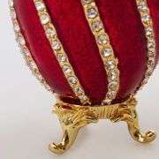 3.2" Twisted Fabergé Egg Replica Jewelry Box – Red Keepsake Яйцо Фаберже