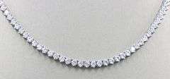 925 Sterling silver round brilliant cut cubic zirconia tennis necklace