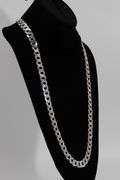 Men's 14.8mm Solid .925 Sterling Silver Flat Curb Chain Link Italy Necklace 20"