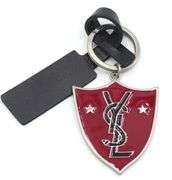 Saint Laurent black and red Shield logo key chain
