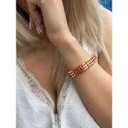 24K Gold Embellished Ruby-Tone Swarovski Crystal Bracelet