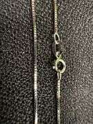 14k White Gold Solid Box Link Chain 0.7mm Necklace 16"