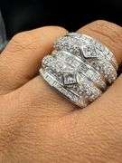 14K White Gold Cocktail Ring of 4ct