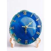 Blue Agate Natural Stone Desk Clock