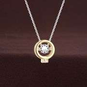 Sophisticated Center dancing stone sterling silver pendant