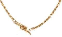 14kt Yellow gold rope chain necklace