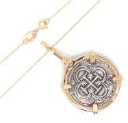 Atosha Treasure coin bezel set pendant on chain