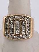 MEN'S CERTIFIED 10K YELLOW GOLD DIAMOND RING