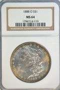 Scarce semi-key date 1888-O Morgan Silver Dollar. Near Gem BU NGC MS64